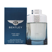 Bentley For Men Azure Eau de Toilette 100 ml fra Bentley – klar blå glasflakon med sølvdetaljer og rektangulær form