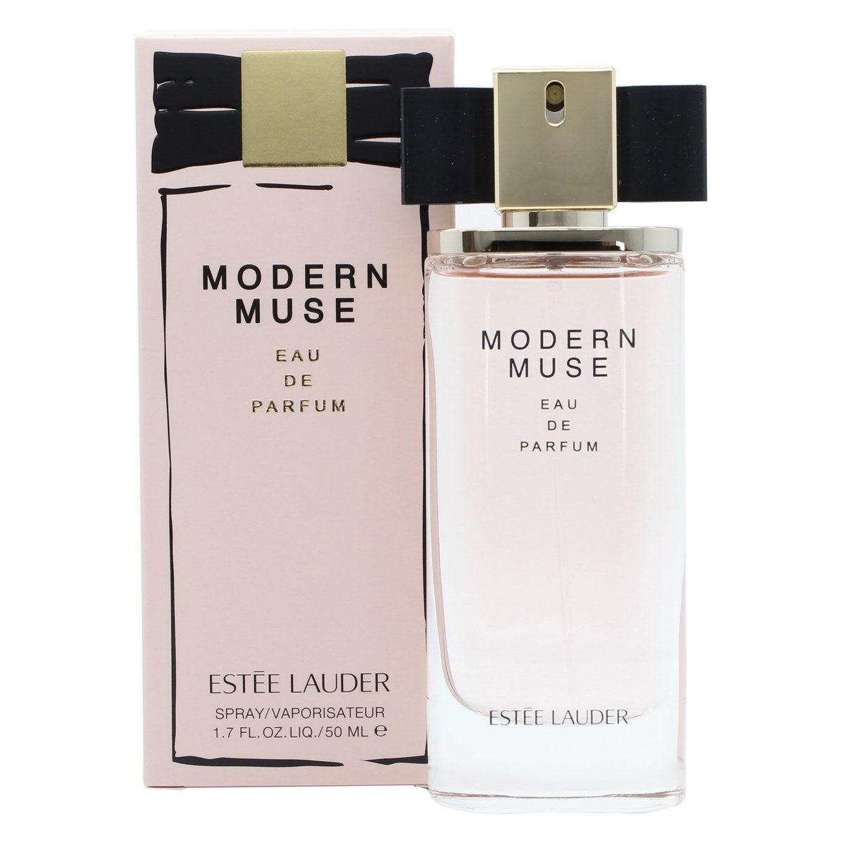 Estee Lauder Modern Muse Eau de Parfum 50ml, Estée Lauder, flakon i klart glas med gylden kappe og sløjfeformet detalje