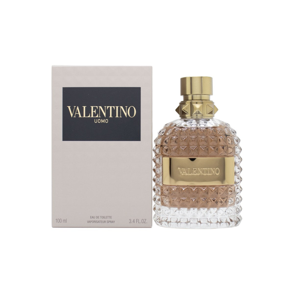 Valentino Uomo 2021 Eau de Toilette 100 ml fra Valentino i firkantet glasflakon med nitter og sort låg