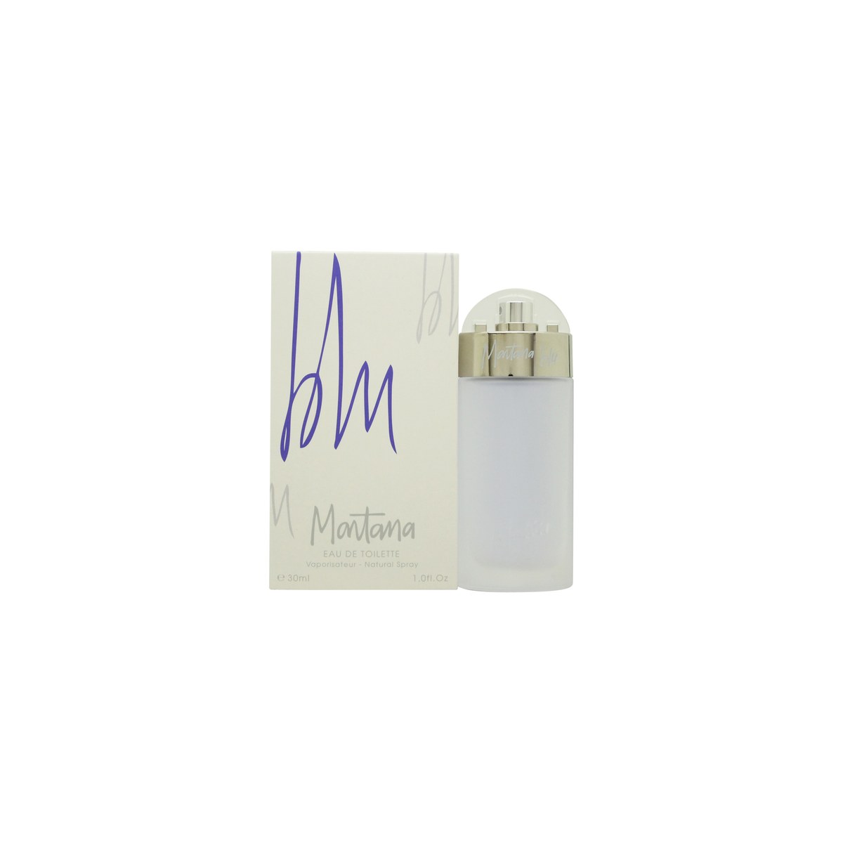 Montana Montana Blu Eau de Toilette 30 ml fra Montana, rund blå glasflaske med sølvfarvet låg og enkelt logo