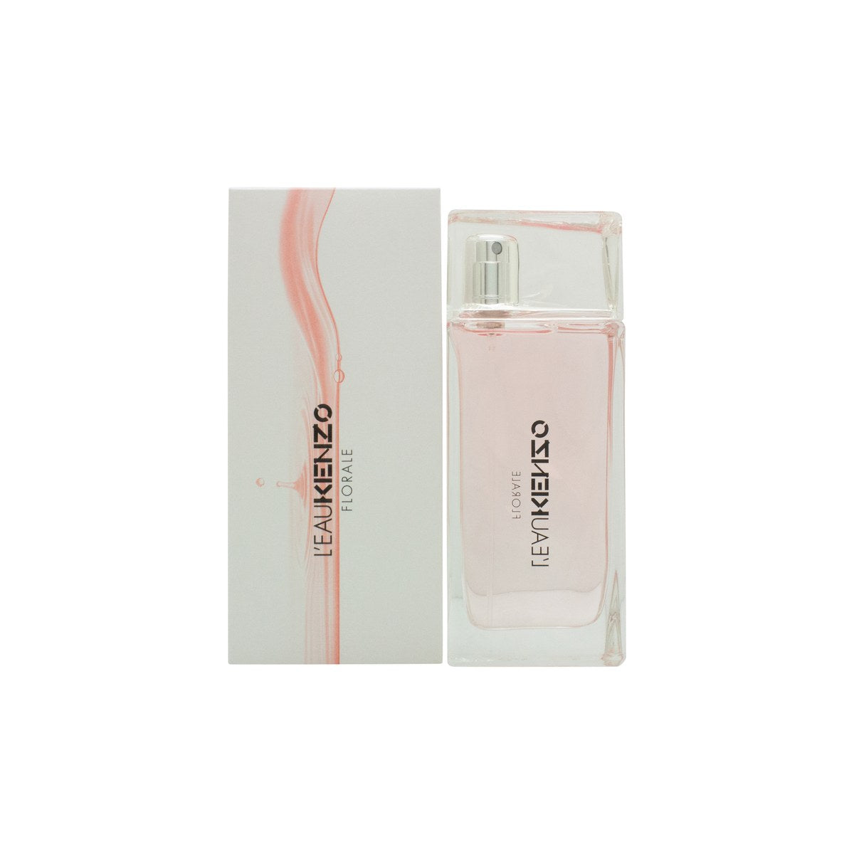 Kenzo L'Eau Kenzo Florale Drop Eau de Toilette, Kenzo, 50 ml – dråbeformet rosa glasflakon med sølvhals og blomstermotiv