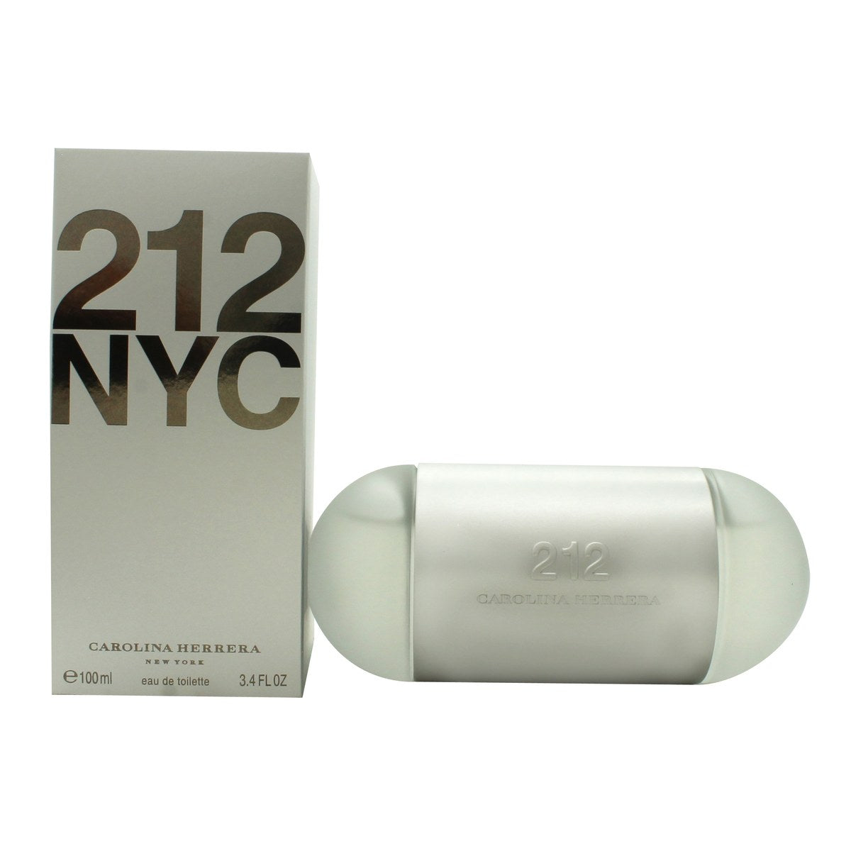 Carolina Herrera 212 Femme Eau de Toilette 100ml – sølv cylinderformet flakon med afrundet top