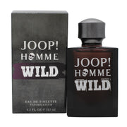 Wild Homme Eau De Toilette Joop 125 ml, rød rektangulær glasflaske med sort låg og markant JOOP!-design