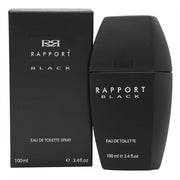 Dana Rapport Black Eau de Toilette 100ml, Dana, 100 ml – sort rektangulær glasflaske med sølvkapsel og minimalistisk etiket