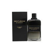 Gentleman Boisée Eau De Parfum Givenchy 200 ml, firkantet mørk glasflaske med sort låg og dekorativt træbånd