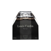 Louis Cardin Silver Eau de Parfum, Louis Cardin, 100 ml – sølvfarvet flakon i blankt metallook med sort låg og skarpe kanter