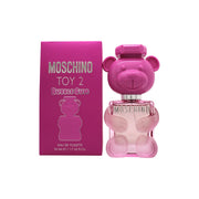 Toy 2 Bubble Gum Eau De Toilette, Moschino 50 ml, lyserød bamseformet parfumeflaske med blank finish og legende udtryk.
