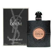 Yves Saint Laurent Black Opium Eau de Parfum, Yves Saint Laurent, 90 ml – sort glitterflakon med kurver og rosa logoetiket.