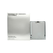 Porsche Design Porsche Titan Eau de Toilette 100ml, Porsche Design 100 ml, sølvgrå cylindrisk metalflaske med sort hætte.