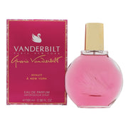 Gloria Vanderbilt Minuit à New York Eau de Parfum 100 ml, mørkeblå firkantet flakon med guldkant og svanelogo.