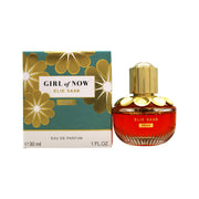 Girl Of Now Shine Eau De Parfum Elie Saab 30 ml, rund glasflaske med gylden duft og blåguldkork i facetteret design
