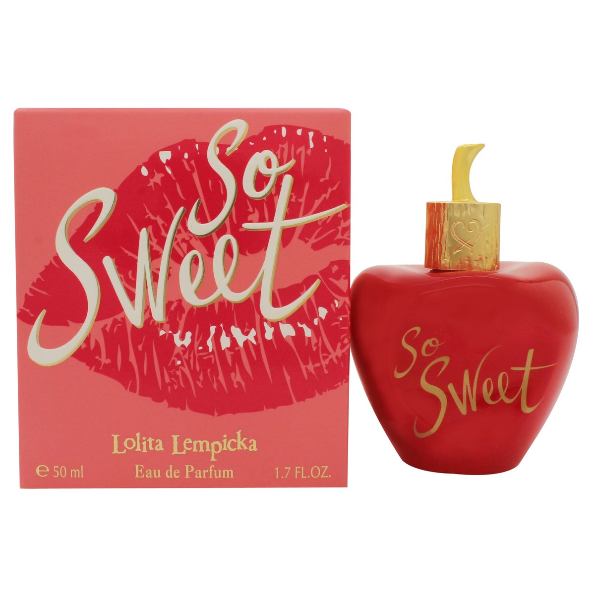 Lolita Lempicka So Sweet Eau de Parfum 50 ml, Lolita Lempicka – lyserød æbleformet flakon med gyldne blade og sløjfe