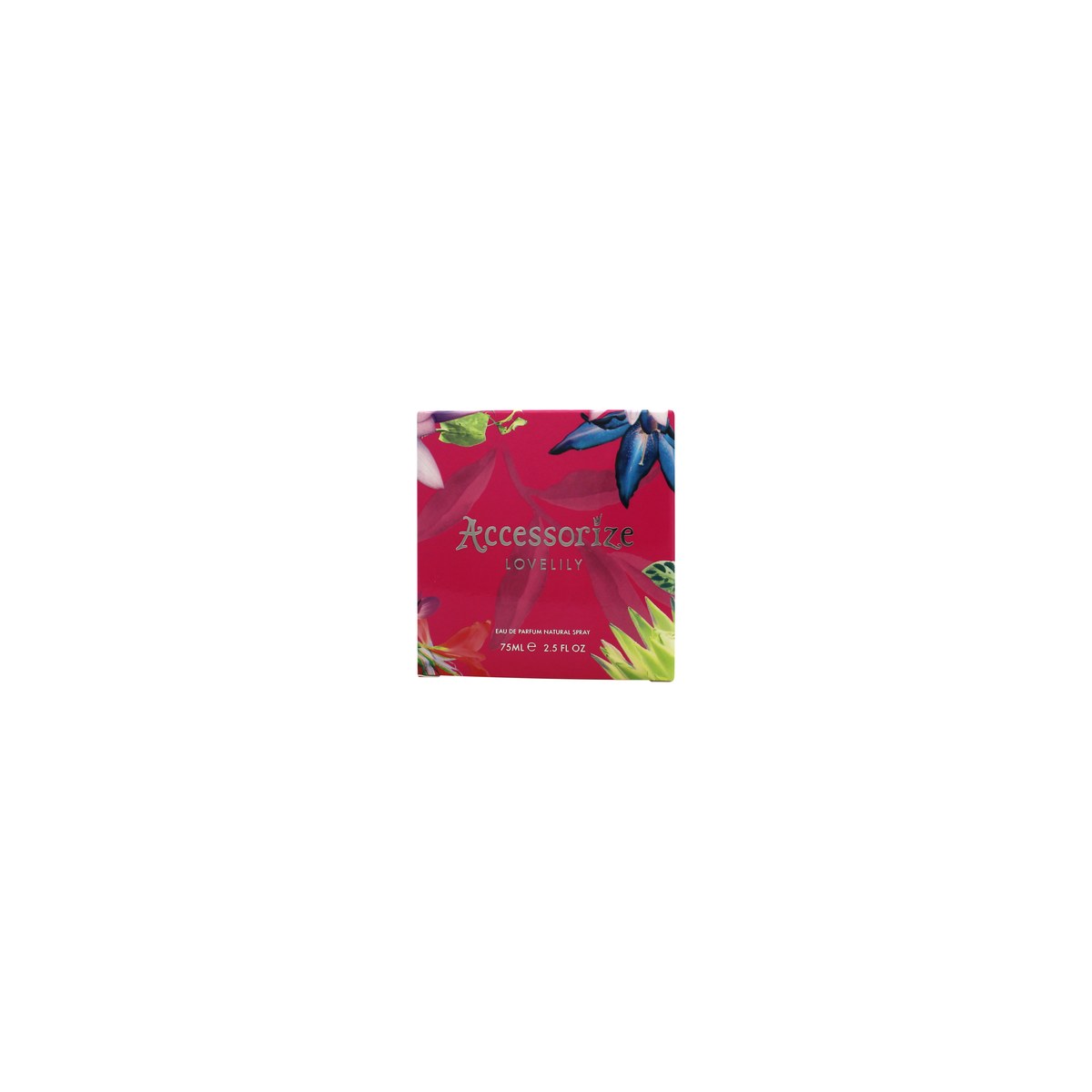 Accessorize Lovelily Eau de Parfum, Accessorize, 75 ml – rund facetteret glasflaske med rosa blomsterformet låg