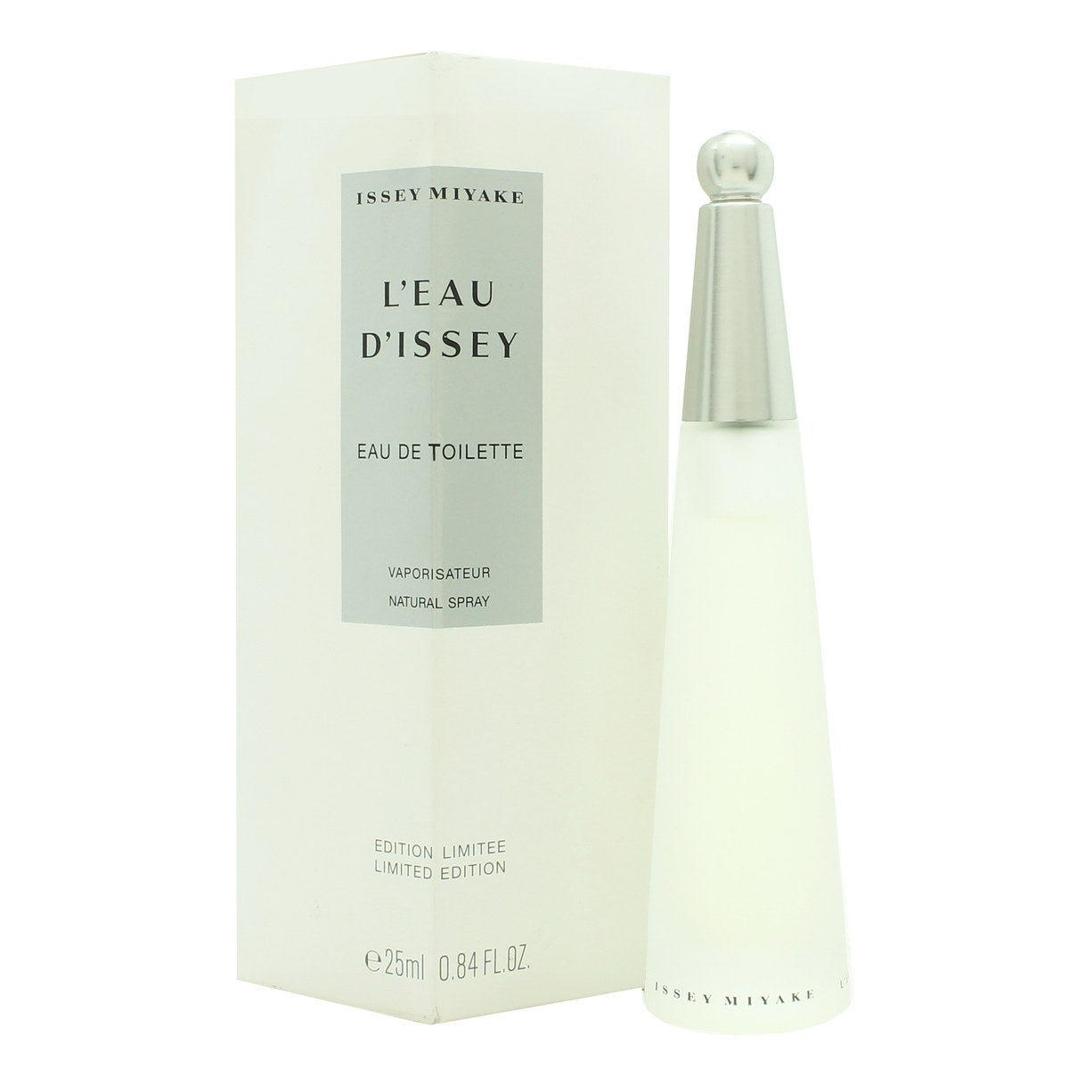 L'Eau D'Issey Eau De Toilette, Issey Miyake, 25 ml klar glasflaske med slank form og sølvfarvet keglehætte