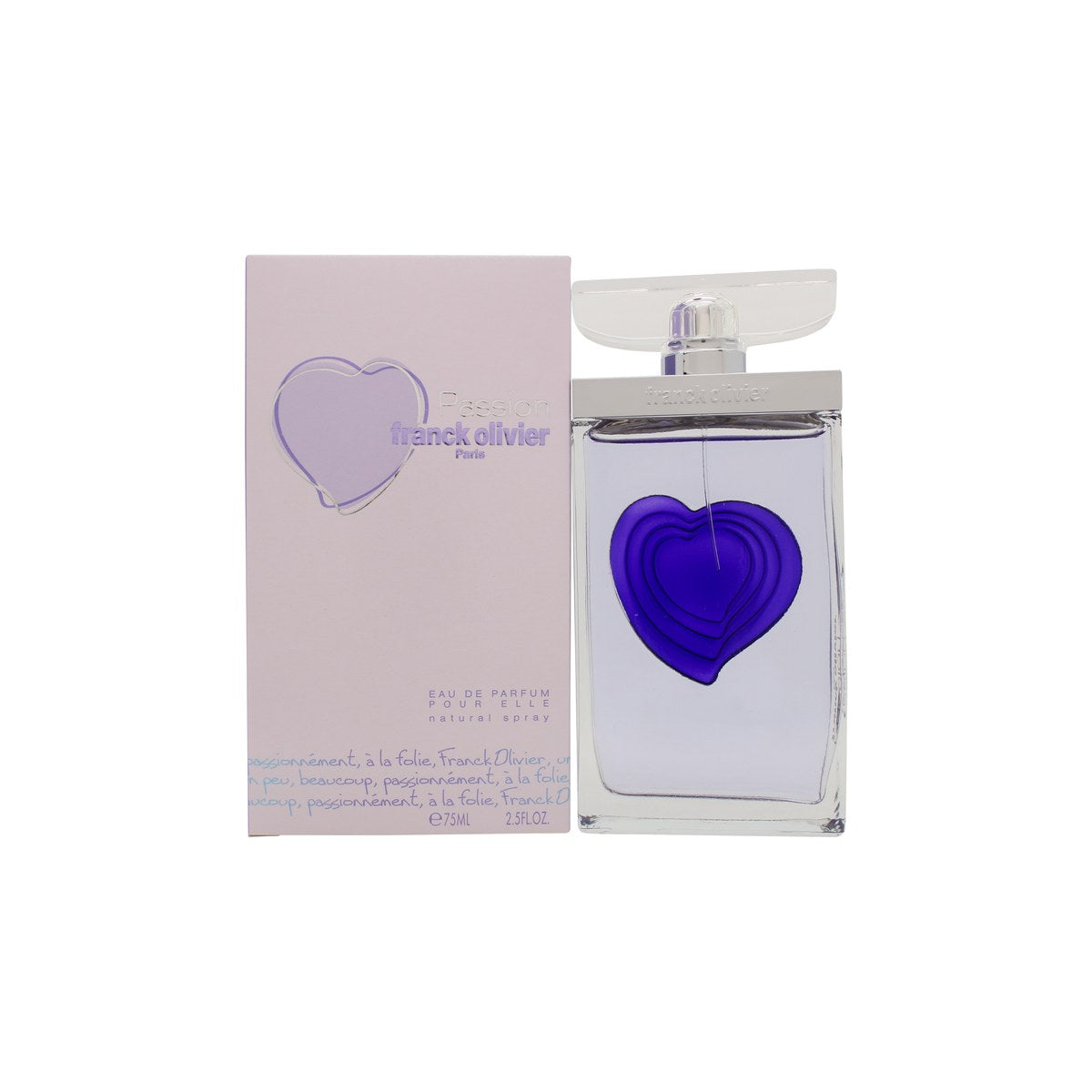 Franck Olivier Passion Eau de Parfum 75 ml fra Franck Olivier – rund gylden flakon med sort låg og elegant, klassisk design