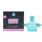 Curious Eau De Parfum Britney Spears 100 ml, lyseblå krystalklar flakon med afrundet form og to lyserøde hjerter