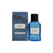 Jeanne en Provence Acqua Eau de Toilette 100 ml – klar, enkel glasflaske med sølvfarvet låg og frisk blågrøn tone