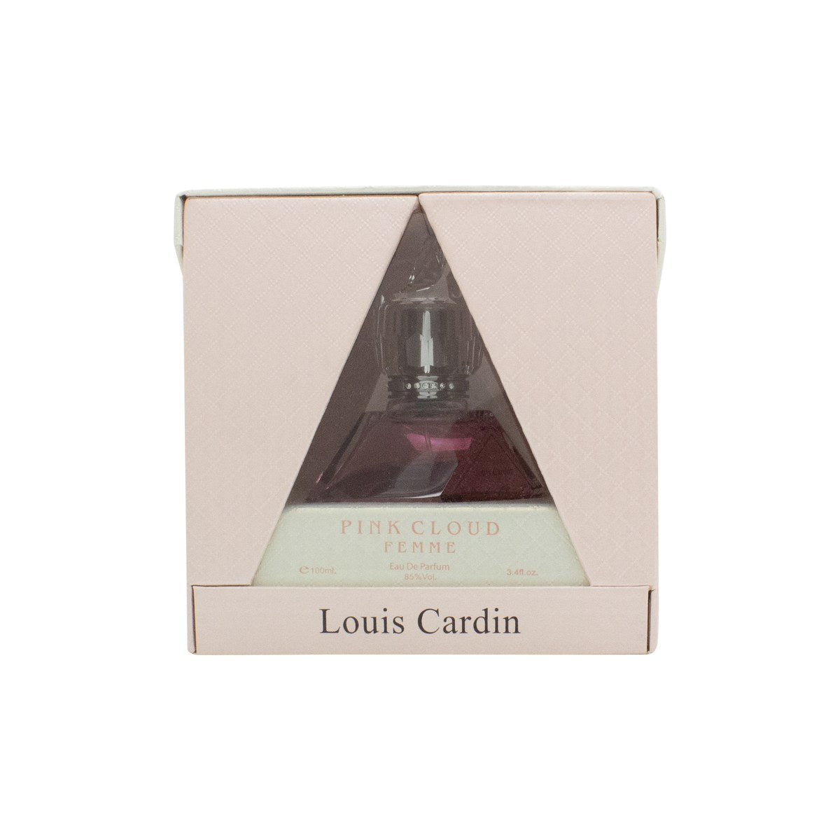 Louis Cardin Pink Cloud Eau de Parfum 100 ml fra Louis Cardin i lyserød glasflaske med rund form og sølvfarvet låg