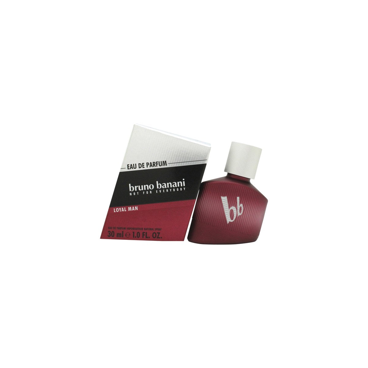 Bruno Banani Loyal Man Eau de Parfum 30 ml fra Bruno Banani, mørk buet flakon i sort med sølvfarvet låg