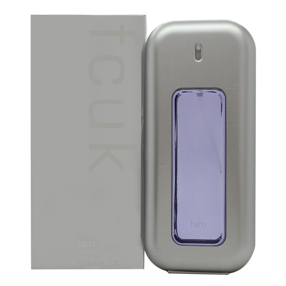 FCUK FCUK Eau de Toilette 100 ml fra FCUK i klar, rektangulær glasflaske med sølvfarvet låg og sort logo.