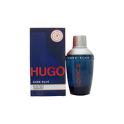 Dark Blue Eau De Toilette, Hugo Boss 75 ml mørkeblå cylindrisk flaske i shaker-design med sølvfarvet låg
