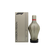 F1 Parfums Carbon Reign Eau de Toilette 75 ml i sort, kantet glasflaske med sølvfarvet logo og stramt, maskulint design.