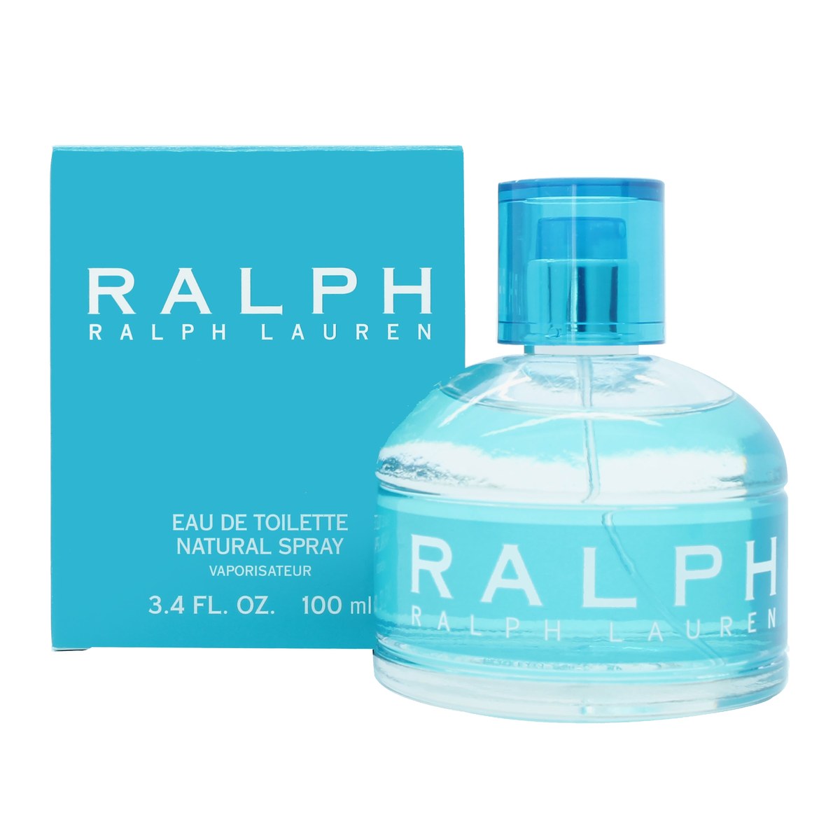 Ralph Lauren Ralph Eau de Toilette 100 ml – lyseblå transparent flakon med sølvfarvet låg og enkel blå logotypografi