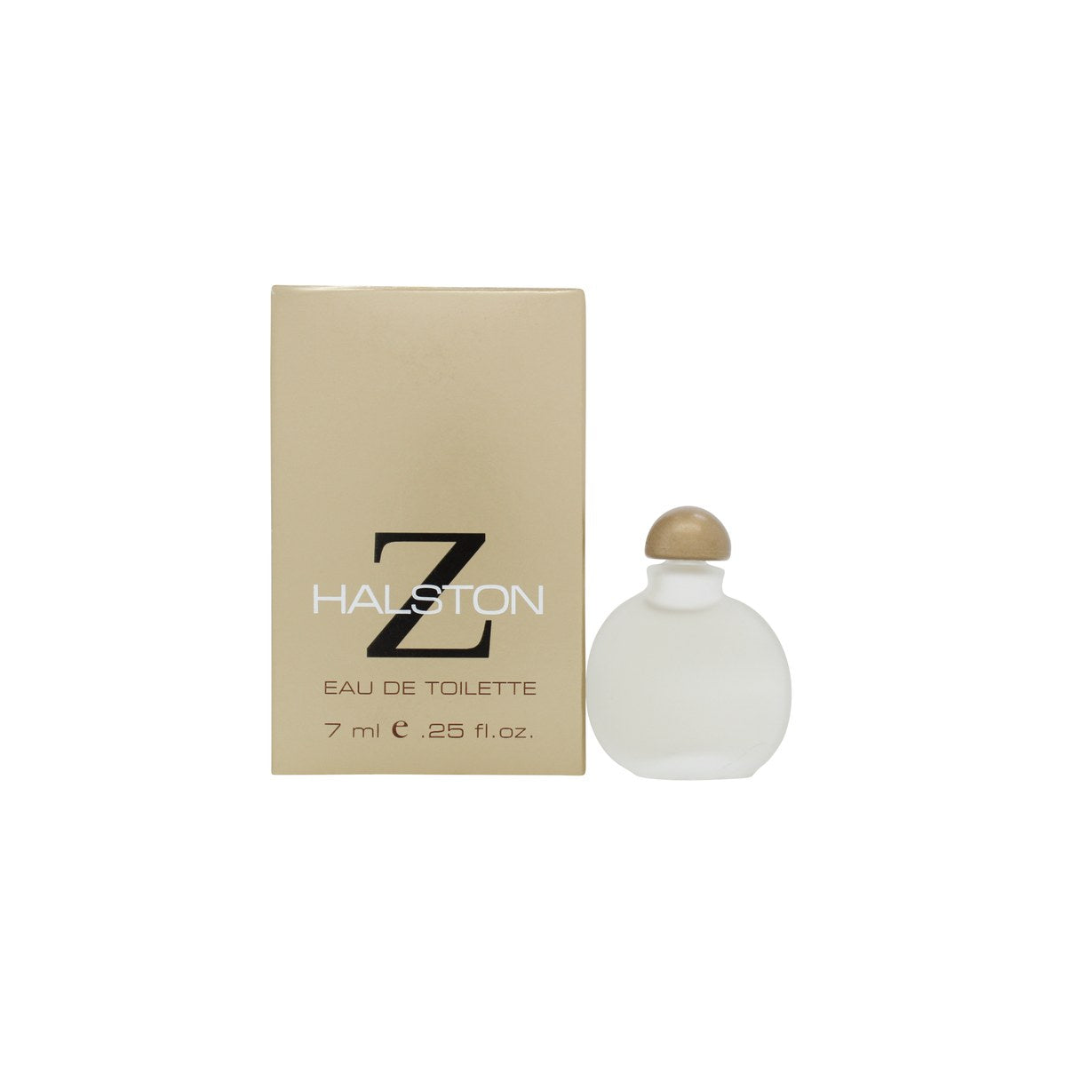 Halston Z Eau de Toilette 7ml Splash fra Halston 7 ml, rektangulær glasflaske med ravfarvet duft og sort låg