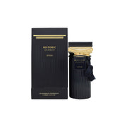 Afnan Historic Olmeda Eau de Parfum 100 ml fra Afnan i mørkeblå flakon med sølv låg og rund medaljon foran