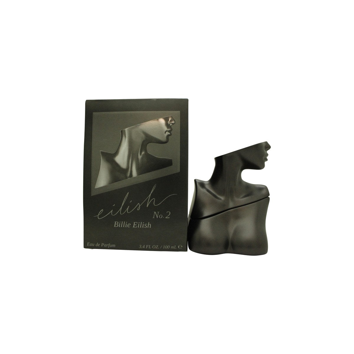 Billie Eilish Eilish No 2 Eau de Parfum 100 ml fra Billie Eilish – mørk, metallisk busteflaske i sort kromdesign