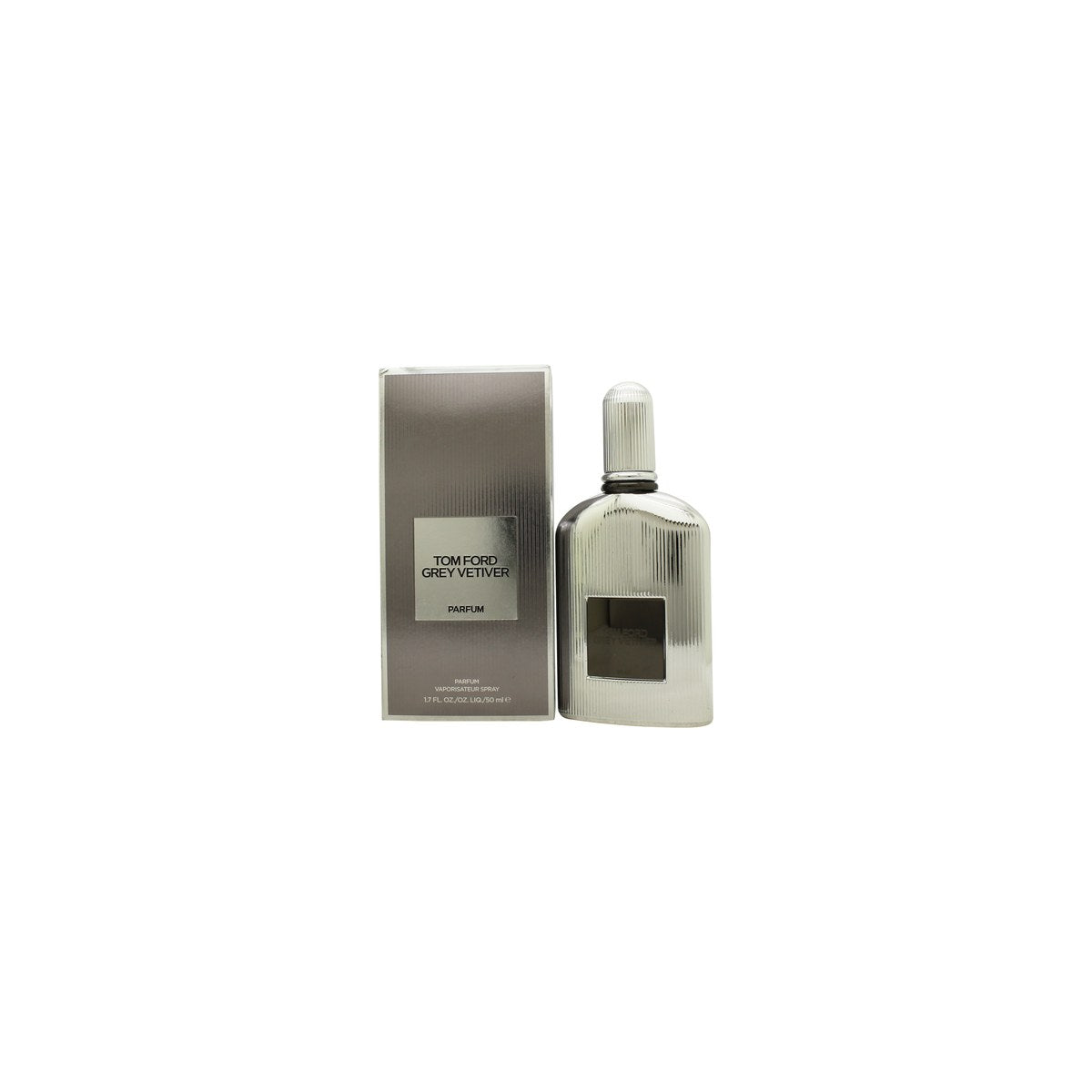Tom Ford Grey Vetiver Parfum 50 ml fra Tom Ford i klar, rektangulær glasflakon med sølvgrå etiket og sort kapsel