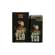 Armaf Ego Tigre Eau de Parfum 100ml, Armaf 100 ml – sort og gylden rektangulær flakon med tigerprint og guldhætte