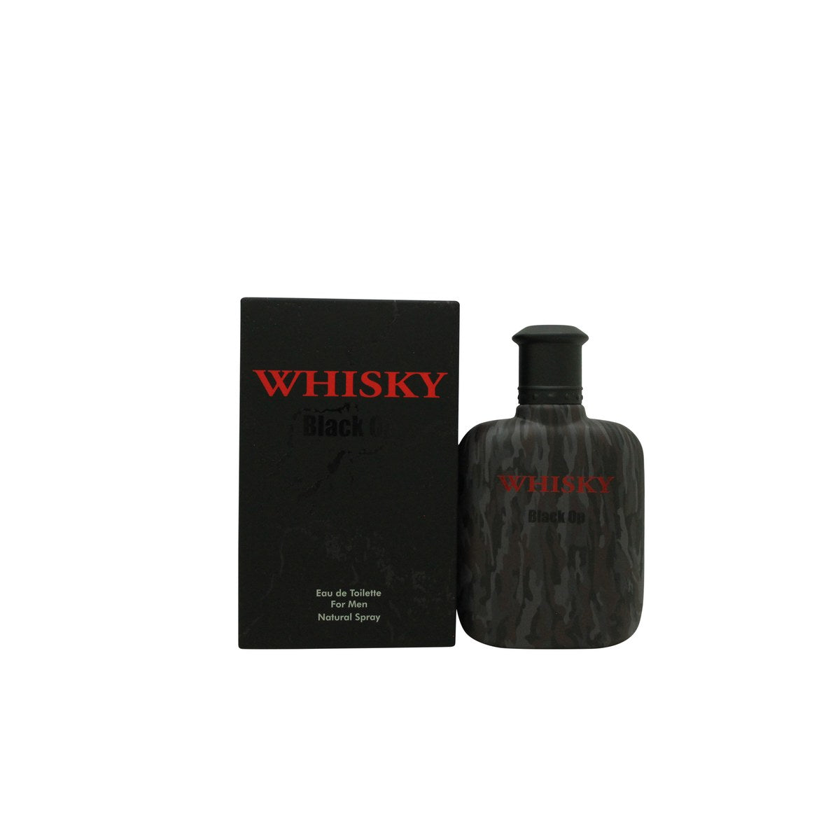 Evaflor Whisky Black Op Eau de Toilette 100 ml, Evaflor – sort, kantet flaske med sølvdetaljer og maskulin frontgrafik.