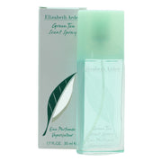 Elizabeth Arden Green Tea Eau de Parfum 50 ml – lysegrøn, rektangulær glasflaske med sølvfarvet låg og bambusmotiv
