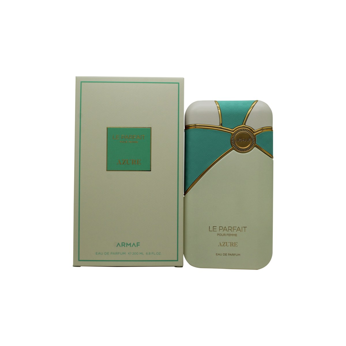 Armaf Le Parfait Pour Femme Eau de Parfum 200 ml, lyserød glasflaske med buet form og sølvfarvet låg.