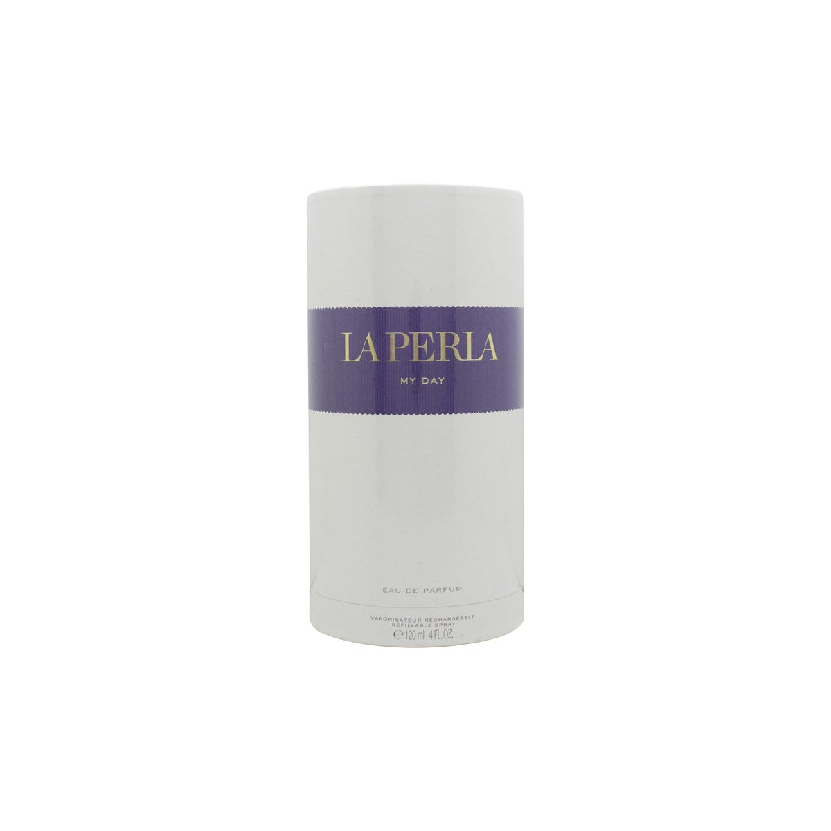 La Perla My Day Eau de Parfum, La Perla, 120 ml – elegant glasflakon i blød rosa med afrundet form og guldkantet låg.