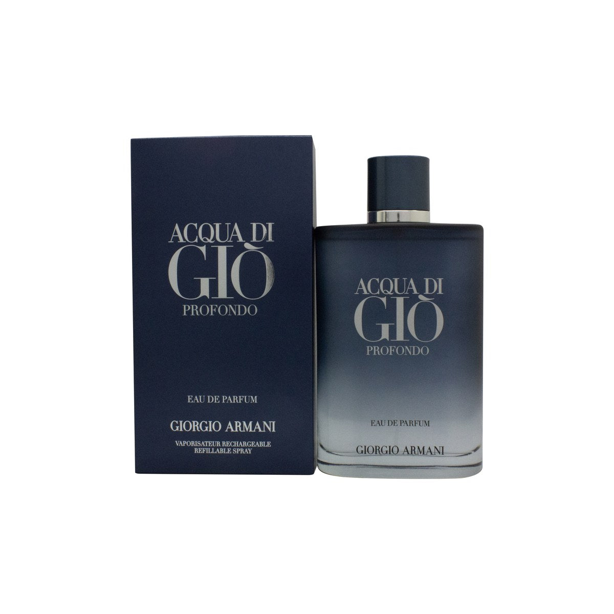 Giorgio Armani Acqua di Giò Profondo Parfum Eau de Parfum 200 ml – mørkeblå mat glasflakon med sort låg og rent design