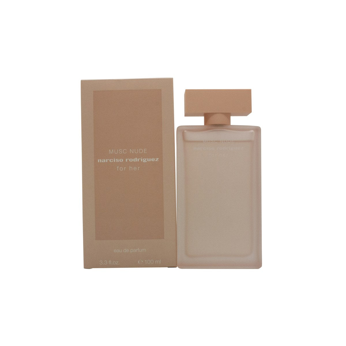 For Her Musc Nude Eau De Parfum Narciso Rodriguez 100 ml – frostet nude pink flaske med bløde former og mat låg