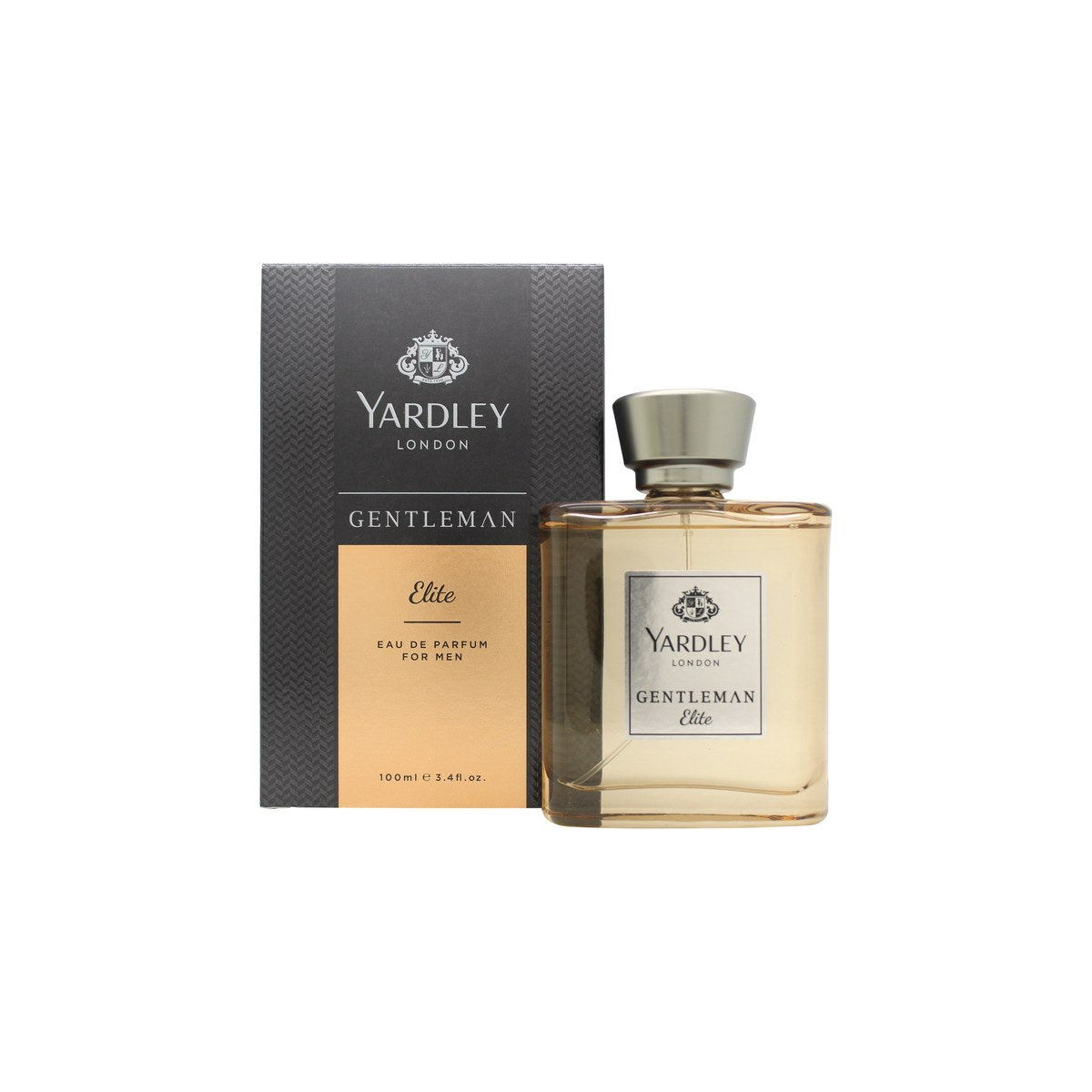Yardley Gentleman Elite Eau de Parfum 100 ml fra Yardley i mørk glasflaske med sølvfarvet låg og klassisk design