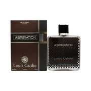 Louis Cardin Aspiration Eau de Toilette 100 ml i mørkeblå rektangulær glasflaske med sølvfarvet låg og enkel fronttekst