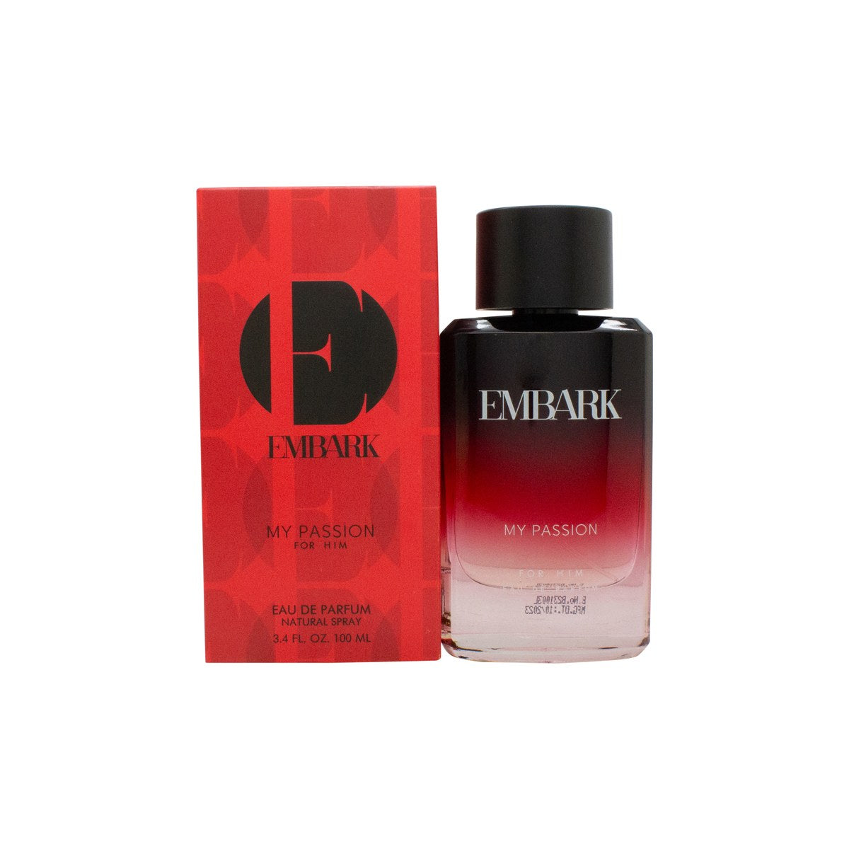 Embark My Passion For Him Eau de Parfum 100 ml fra Embark i mørk, rektangulær glasflaske med sølvfarvet låg og typografi
