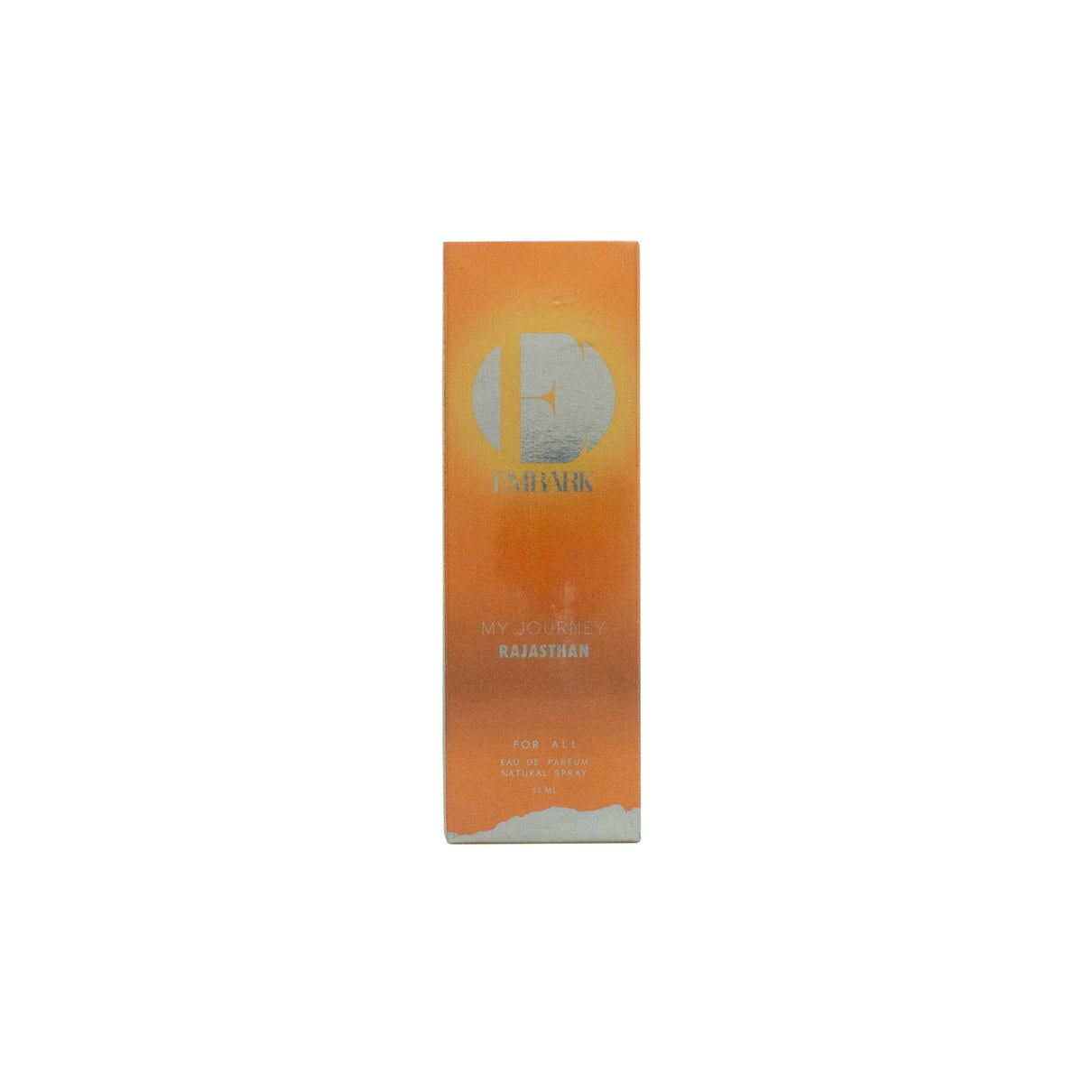 Embark My Journey Rajasthan Eau de Parfum, Embark, 15 ml – slank glasflaske med ravfarvet væske og sort låg, enkel etiket