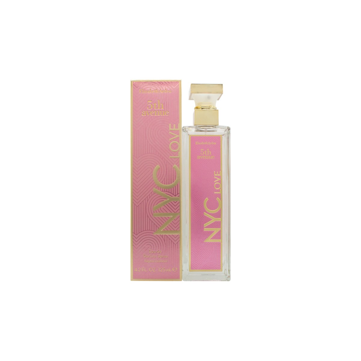 5Th Avenue Nyc Eau De Parfum Elizabeth Arden 125 ml sort og gylden parfumeflaske i slank høj form inspireret af New York