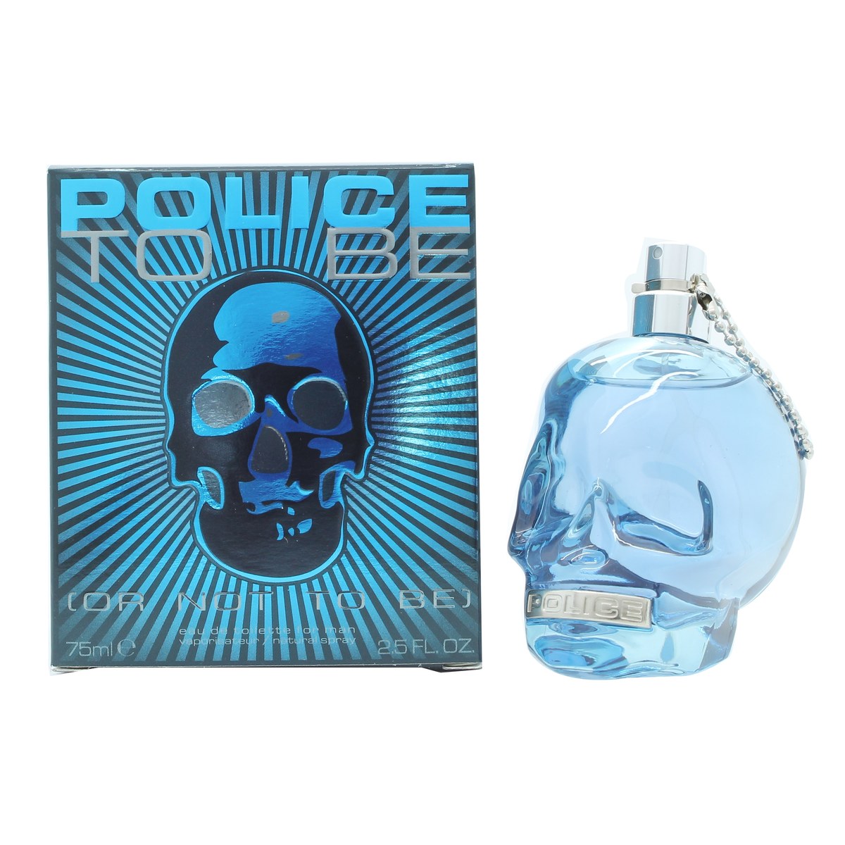Police To Be Eau de Toilette 75 ml fra Police – sort kranieflaske med gulddetaljer og klar spraytop