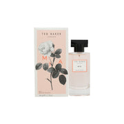 Ted Baker Mia Eau de Toilette 50 ml fra Ted Baker, lyserød oval glasflaske med sort sløjfe og rosagulddetaljer