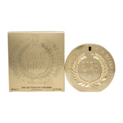 Police Rich Guy For Man Eau De Toilette Police 50 ml, guldfarvet flakon formet som guldbarré med præget logo