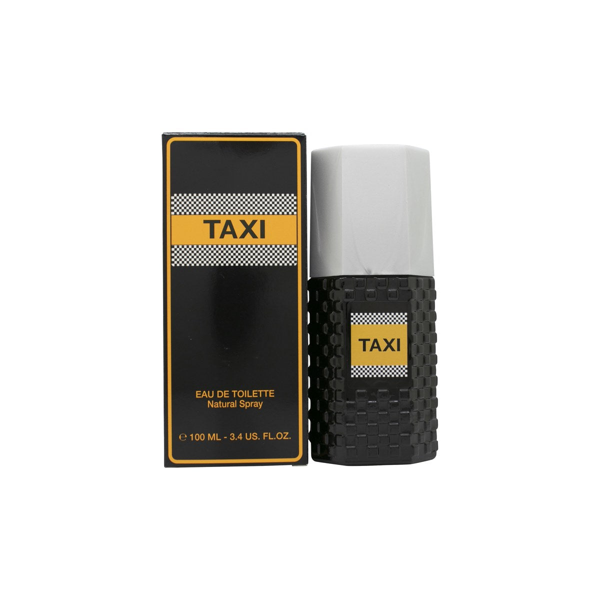 Cofinluxe Taxi Eau de Toilette 100ml fra Cofinluxe – gul taxibil-formet flakon med sorte ruder og sølv spraytop.