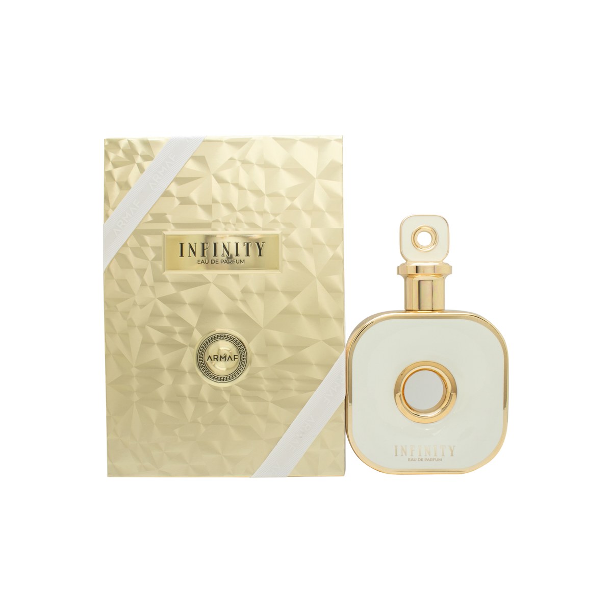 Armaf Infinity Gold Eau De Parfum 105 ml fra Armaf – gylden, kantet flakon med sort låg og metallisk finish