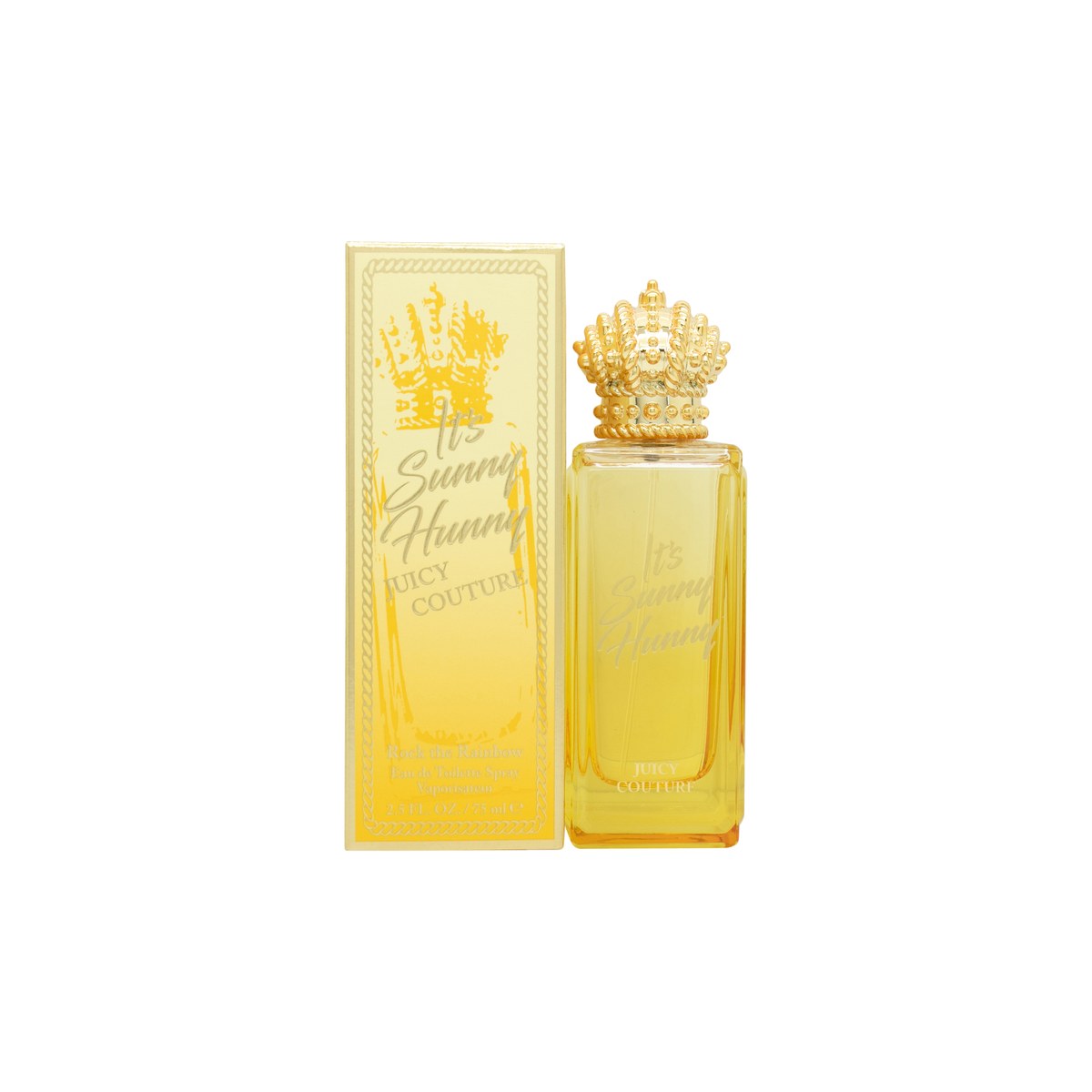 Juicy Couture Rock The Rainbow It's Sunny Hunny Eau de Toilette 75 ml – gul rund glasflakon med regnbuelogo