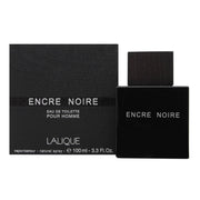 Lalique Encre Noire Eau de Toilette 100 ml – sort kvadratisk glasflakon med træhætte og minimalistisk design